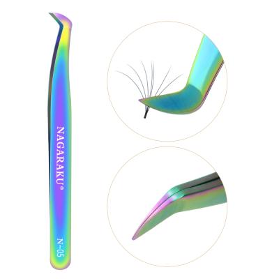 China Precise Eyelash Applicator Private Label Eyelash Tweezers Colored Eyelash Extension Tweezers Volume Tweezers Manufactures NAGARAKU Eyelash Extension Tweezers for sale