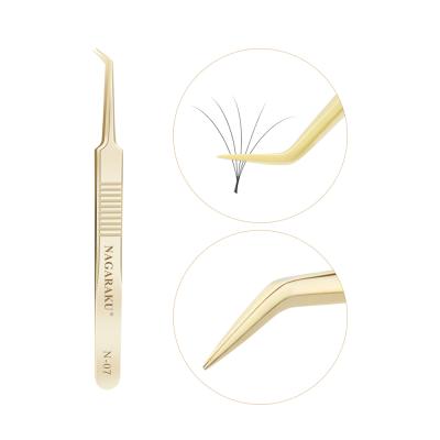 China Eyelash Extensions NAGARAKU N-07 Russian Super Light Eyelash Extension Tweezers Volume Private Label Customized Manufacturing for sale