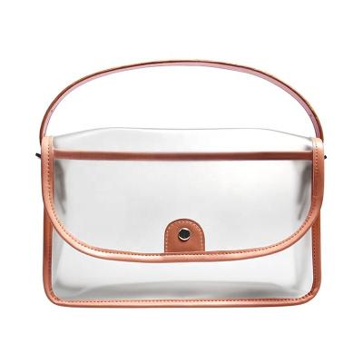 China Custom Waterproof Transparent Clear Clear Makeup Lady Fashion Brush Bag Fashion PVC Cosmetic Bag For Women for sale