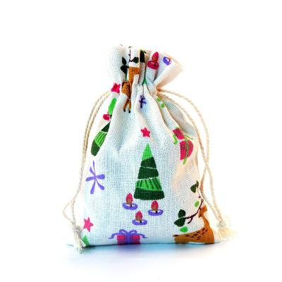 China Custom Handled Logo Printed Cotton Pouch Eco Friendly Drawstring Bag Gift Drawstring Bag for sale