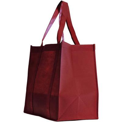 China Burgundy Polypropylene Folding Non Woven Bag Shopping Non Woven Grocery Tote Bag for sale