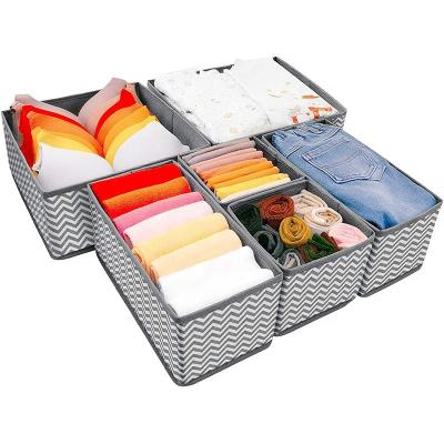 China 6 Closet Dividers Non Woven Underwear Storage Box Folding Set Foldable Organizer for sale