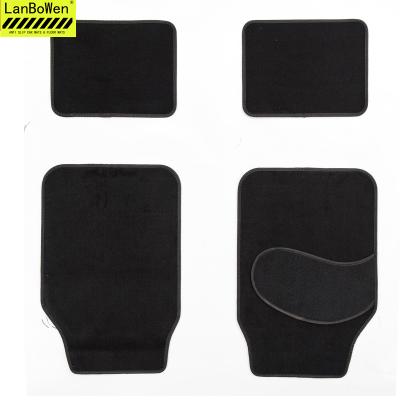 China Factory Supply Anti-skidding/fireproofing/dustproofing Wool Soft Edging Black Fiber Car Floor Mat OEM ODM Fiber Car Floor Mat for sale