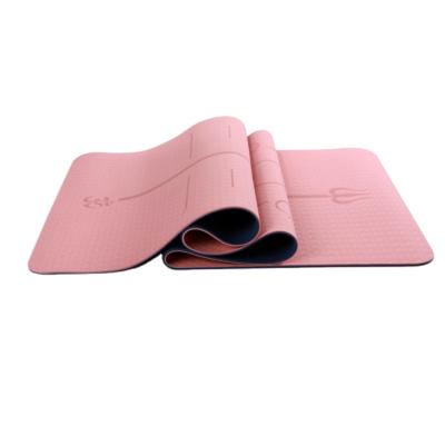 China Waterproof Waterproof Line Strip Yoga Mat Fitness Exercise Two Color Position Mat for sale