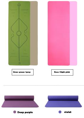 China High Quality Line Waterproof Pink Two Color Position Yoga Mat Running Fitness Yoga Mat Exercise Tape for sale