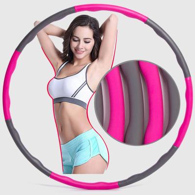 China Environmental Protection Foam Plastic Adjustable Exercise Weight Loss Polynesian Dance Ring Retractable Weighted Hula Fitness Detachable Hoops for sale