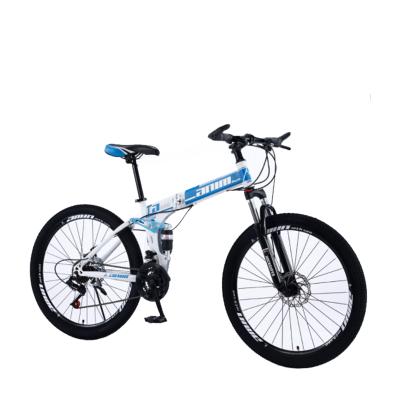 China Factory Steel 26 Inch 21/24/27/30 Double Speed ​​Disc Brake Folding Mountain Bike Bicycle for sale