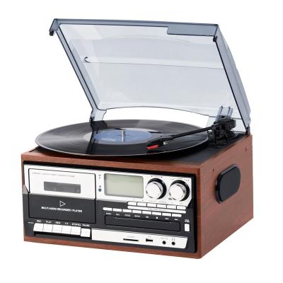 China Classic Turntable Player Vintage Design 6 in 1 Turntable Audio Turntable LP& Vinyl Record Player& Phonograph with PC Link/3 Speed ​​LP for sale