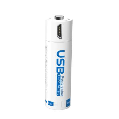 China Rechargeable toys Logo Brand Custom Double A lithium ion battery 1100mAh micro USB USB size 1100mAh charging 1.5V aa batteries 14500 for sale