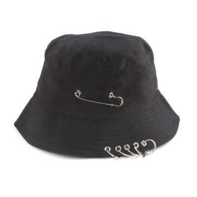 China 2021 Hot Selling Ring Bucket Hat Popular Style Hip Hop Iron Rings Hat Fashion Kpop New 100% Handmade Rings Cap Iron Ring for sale