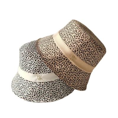 China Sun Protection Bling K Bucket Hat Vintage Leopard Kpop Cap Bob Cap Cotton Panama For Women Holiday Gift Beach Hat for sale