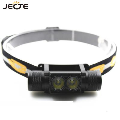 China Emergency New USB Rechargaeable Led Headlight Aluminum Headlights 10W xml 2*XML T6 LED Headlamp for sale