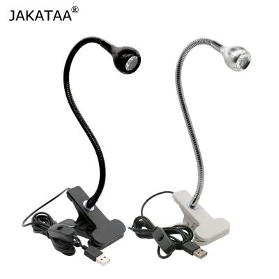 China Wholesale Modern JAKATAA USB Rechargeable LED Night Light Clip On Bed Table Desk LED Book Flexible Reading Light Lamp for sale