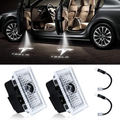 China Fashion LED CAR LOGO PROJECTOR LIGHT Model 3 S X Car Door Welcome Lights for sale