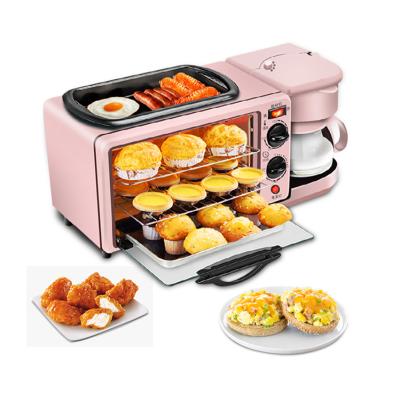 China Household New Arrival Multifunctional Home Toaster Oven Coffee Maker Digital 3 in 1 Breakfast Maker Set for sale