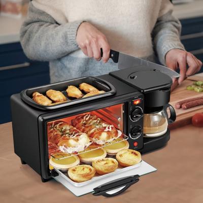 China Household Family Size Portable Electric Toaster Oven Coffee Maker Multifunction 3 in 1 Breakfast Maker for sale