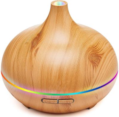 China Smart Control By Smart Remote Control Aromatherapy Essential Oil Aroma Lamp Remote Control Wooden Grain Fragrance Lamp for sale