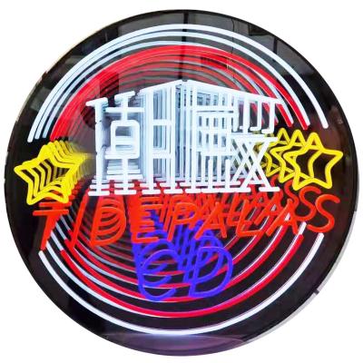 China Sports Stadiums Dropshipping Magic Mirror Customized LED Neon Light Wall Decor Multilayer 3D Mirror Neon Sign for sale