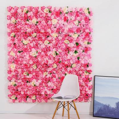 China Modern artificial flower for wall decoration flower wall backdrop fabric artificial flower wall for sale