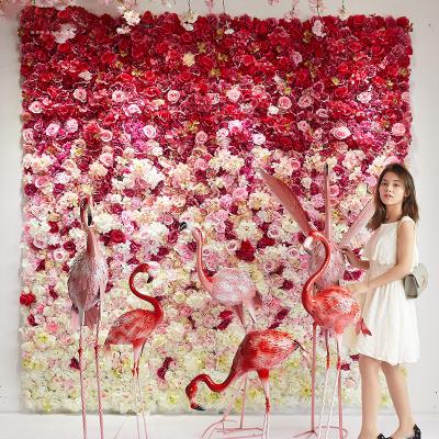 China Dropshipping Modern Colorful Flower Wall Backdrop White Flower Wall Panel Flower Wall Wedding for sale