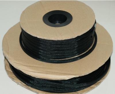 China UL RoHS Preto PET Expandível Braided Sleeve Resistente a altas temperaturas à venda