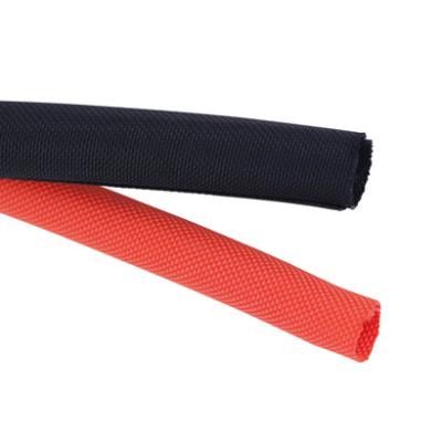 中国 Good Scalability PET Wrap Around Braided Cable Sleeving Self Extinguish 販売のため