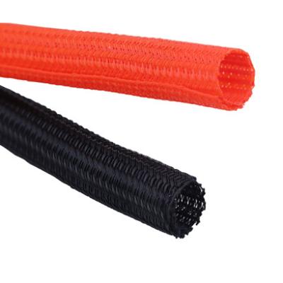 中国 Fireproofing, Abrasion Resistance Polyester Monofilament Self Extinguishing Heat Shrinkable Braided Sleeve 販売のため