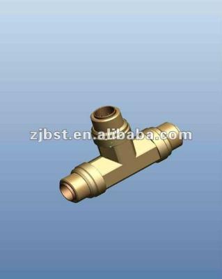 China China Factory Push In Brass Quick Connector Fittings Equal Tee CUSTOMIZED for sale