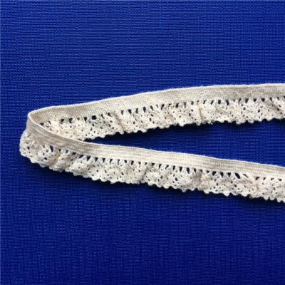 China Viable factory wholesale yarn dyed quality cotton elastic crochet lace trim for clothes MXHB307 for sale