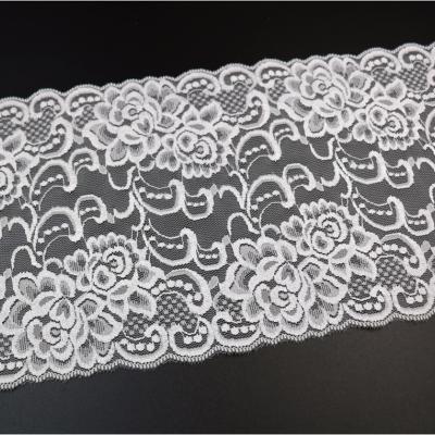 China Viable factory wholesale swiss voile lace bra lycra lace 18cm for lingerie LSHB8077 for sale