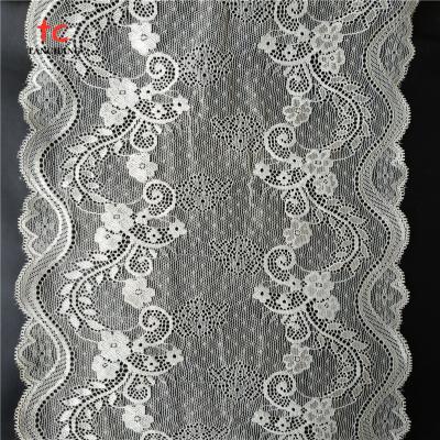 China Viable Fancy Lycra 22cm Lace Usage Lingerie Design French Lace Trimming Bridal Lace Trim LSHB7039 for sale