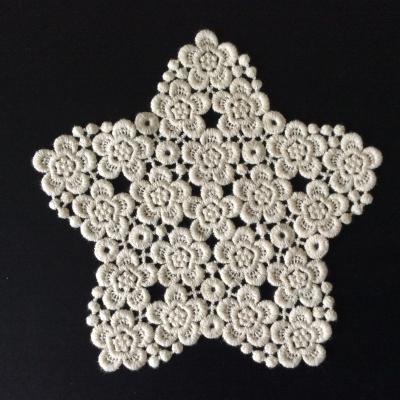 China 2021 Viable Custom Made Star Design Cotton Neck Lace Patch Fancy Lace For T-suit SRLK40 for sale