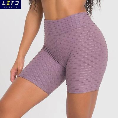 China Breathable Jacquard Custom Fabric Women Tummy Control Workout Gym Yoga Simple Booty Shorts for sale