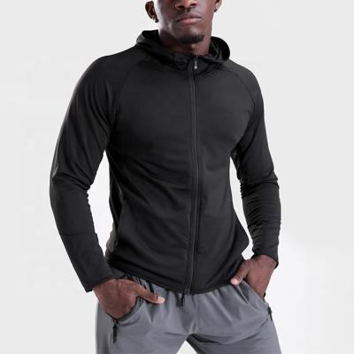 China Latest Fitness QUICK DRY Workout Slim Fit Zipper Up Hooded Gym Jacket Men Coat Lightweight Quick Dry Jacket for sale