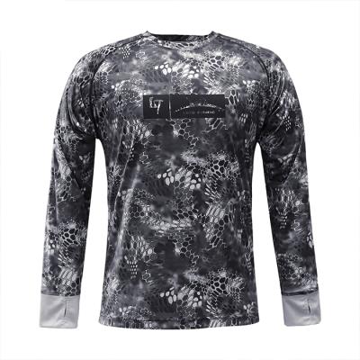 China UPF 50 Antibacterial Dye Sublimated Mens Long Sleeve Guy Printed Camouflage Fishing Shirts OEM Kryptek Camouflage Fishing Tank Top for sale