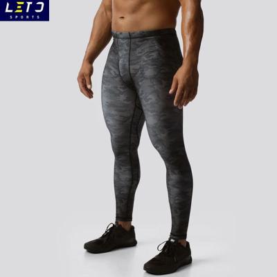 China Men Compression Legging Antibacterial Polyester Spandex Pants Mens Fitness Pants Compression Gaiters Suite for sale