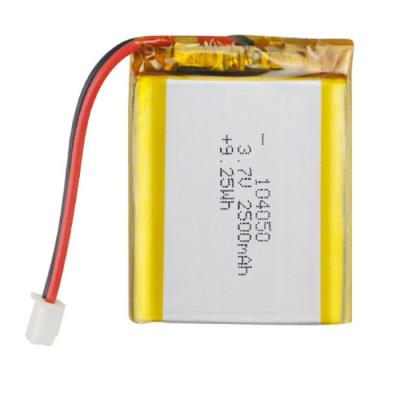 China 104050 Li Ion Polymer Battery 3.7V 2500mAh 9.25Wh For Heated Glove for sale