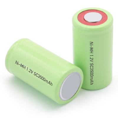 Chine Batterie rechargeable 1,2 V D.C.A. de NiMh de cellules d'hydrure en métal de nickel de SC3500mAh à vendre