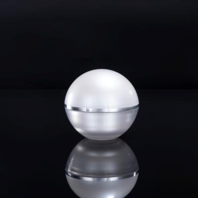 China Wholesale Non-toxic Cosmetic Jar Container Packaging Ball Shape Face Cream Acrylic Cosmetic Jar 50g White Skin Care Cream Jar CYT19002-15G1 for sale