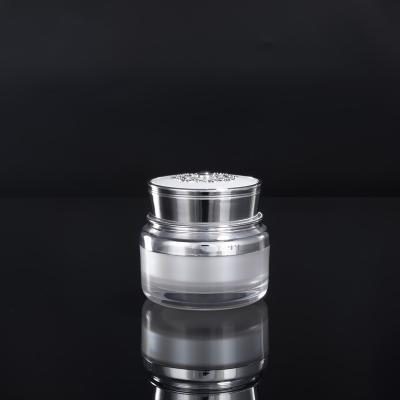 China Wholesale Cosmetic Packaging Container Face Cream Jar 30g Eye Cream Jar Pearl White Crown for sale