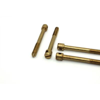 China No Rust Custom Brass Drilled Slotted Shoulder Screws Head Sealing Infrared Ray Sorting Machine Machine Screws for sale