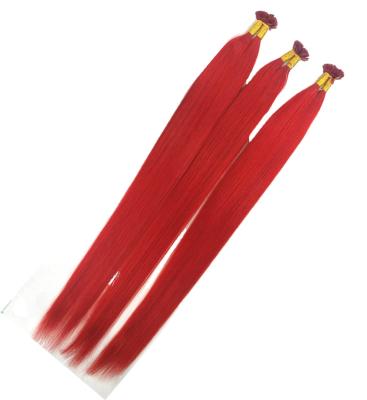 China Super Flat Red Hair 32inch 100gr High Quality 100% Pre Bonded Hair Extension Silky Straight Long Wave Tip for sale