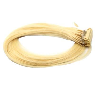 China Silky straight wave full cuticle aligned remy hair 28inch, 613# 0.8gr/beam blonde, 6D quick fix on the head virgin blonde remy hair for sale