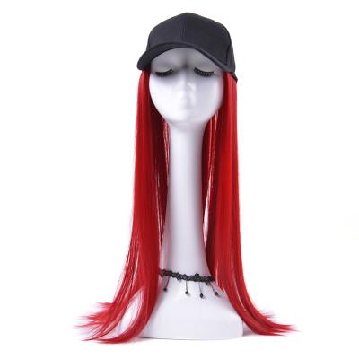 China 2021 New Design Fashion Wig Cap Wig Silky Straight, 24inch Straight 210gr, Various Colors Wig With Baseball Cap for sale