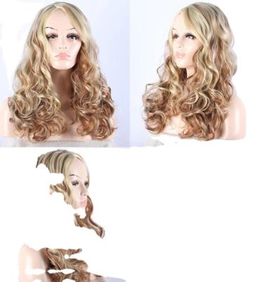 China Best Quality Super Blonde 200gram Fashion Style Synthetic Wig Long Wave Wig 24