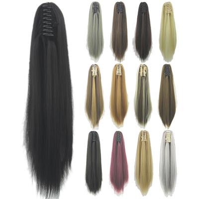 China Good Quality OEM Claw Clip Ponytail Ponytail Clip 22inch 180gram Silky Straight High Temperature Wave Silky Straight Ponytail for sale