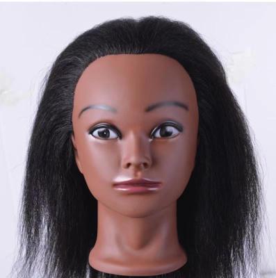 China Animal Hair Dummy Premium Yaki Head 18inch Practice Head Wig For Styling Hair for sale