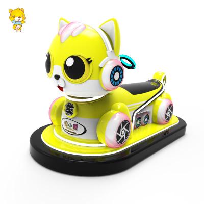 China Lovely Design Fiberglass+hardware Naughty Cat Battery Bumper Car For Kids In Shopping Mall for sale