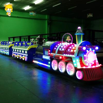 China Mini Fiberglass Battery Operated Amusement Train Trackless Fiberglass Train For Sale for sale