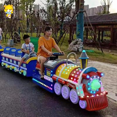 China Fiberglass Amusement Park Mall Kid Ride On Radar Detectors Mini Trackless Electric Battery Operated Train for sale